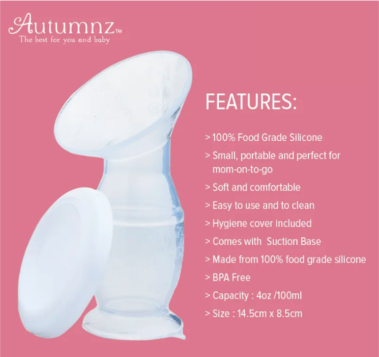 autumnz silocone breastmilk collector with suction and cover 母乳集乳罐收集瓶
